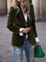 Damen Unifarben Frühling/Herbst Oberbekleidung Retro Nahtverarbeitung Langarm Reverskragen Regelmäßig Blazer