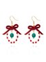 Handgemachte Weihnachten Party Hirse Korn Ohrringe Schleife Fashion Kranz Ohrringe