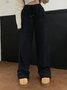 Damen Unifarben Lang Elastische Taille Hose Lässig Frühling/Herbst Hose