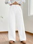 Damen Unifarben Lang Elastische Taille Hose Lässig Frühling/Herbst Hose