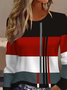 Damen Abstrakt Langarm T-Shirts T-Shirt Rundhals Print Lässig Frühling/Herbst T-Shirt mit Grafik Oberteile