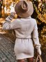 Damen Unifarben Langarm Frühling/Herbst Nahtverarbeitung Kleid Rollkragen Täglich Retro Mini Hüftrock Figurbetontes Kleid