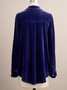 Damen Unifarben Halbarm Bluse Sommer Nahtverarbeitung Schalkragen Täglich Retro Oberteile