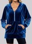 Damen Unifarben Stehkragen Nahtverarbeitung Lässig Frühling/Herbst Langarm Sweatshirt
