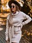 Damen Unifarben Langarm Frühling/Herbst Nahtverarbeitung Kleid Rollkragen Täglich Retro Mini Hüftrock Figurbetontes Kleid