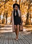 Damen Unifarben Langarm Frühling/Herbst Nahtverarbeitung Kleid Rollkragen Täglich Retro Mini Hüftrock Figurbetontes Kleid