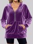 Damen Unifarben Stehkragen Nahtverarbeitung Lässig Frühling/Herbst Langarm Sweatshirt