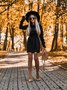Damen Unifarben Langarm Frühling/Herbst Nahtverarbeitung Kleid Rollkragen Täglich Retro Mini Hüftrock Figurbetontes Kleid