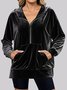 Damen Unifarben Stehkragen Nahtverarbeitung Lässig Frühling/Herbst Langarm Sweatshirt