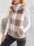 Polyester Baumwolle Stehkragen Elegant Tanktop