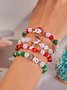 Weihnachten Polymer Ton Armband Weihnachten Bunt Weihnachtsmann Schneeflocke Schneemann Armband Weihnachten Armband Set