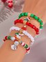 Weihnachten Polymer Ton Armband Weihnachten Bunt Weihnachtsmann Schneeflocke Schneemann Armband Weihnachten Armband Set