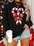 Damen Weihnachten Rundhals Print Lässig Frühling/Herbst Langarm Sweatshirt