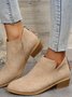 britisch Stil Vier Jahreszeiten Unifarben Spitz Lässig Rückseite Reißverschluss Niedrig Dick Absatz Einzeln Schuhe