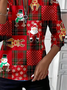 Damen Weihnachten Rundhals Print Lässig Frühling/Herbst Langarm Sweatshirt