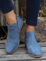 britisch Stil Vier Jahreszeiten Unifarben Spitz Lässig Rückseite Reißverschluss Niedrig Dick Absatz Einzeln Schuhe