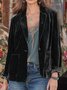 Damen Unifarben Frühling/Herbst Oberbekleidung Retro Schnalle Langarm Reverskragen Regelmäßig Blazer