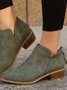britisch Stil Vier Jahreszeiten Unifarben Spitz Lässig Rückseite Reißverschluss Niedrig Dick Absatz Einzeln Schuhe