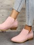 britisch Stil Vier Jahreszeiten Unifarben Spitz Lässig Rückseite Reißverschluss Niedrig Dick Absatz Einzeln Schuhe