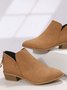 britisch Stil Vier Jahreszeiten Unifarben Spitz Lässig Rückseite Reißverschluss Niedrig Dick Absatz Einzeln Schuhe