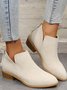britisch Stil Vier Jahreszeiten Unifarben Spitz Lässig Rückseite Reißverschluss Niedrig Dick Absatz Einzeln Schuhe