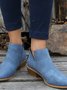 britisch Stil Vier Jahreszeiten Unifarben Spitz Lässig Rückseite Reißverschluss Niedrig Dick Absatz Einzeln Schuhe