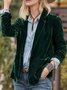 Damen Unifarben Frühling/Herbst Oberbekleidung Retro Schnalle Langarm Reverskragen Regelmäßig Blazer