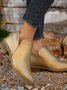 britisch Stil Vier Jahreszeiten Unifarben Spitz Lässig Rückseite Reißverschluss Niedrig Dick Absatz Einzeln Schuhe