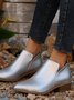 britisch Stil Vier Jahreszeiten Unifarben Spitz Lässig Rückseite Reißverschluss Niedrig Dick Absatz Einzeln Schuhe