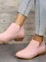 britisch Stil Vier Jahreszeiten Unifarben Spitz Lässig Rückseite Reißverschluss Niedrig Dick Absatz Einzeln Schuhe