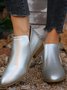 britisch Stil Vier Jahreszeiten Unifarben Spitz Lässig Rückseite Reißverschluss Niedrig Dick Absatz Einzeln Schuhe