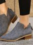 britisch Stil Vier Jahreszeiten Unifarben Spitz Lässig Rückseite Reißverschluss Niedrig Dick Absatz Einzeln Schuhe