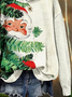 Damen Weihnachtsmann Frühling/Herbst Print Langarm Lässig Täglich Kapuze