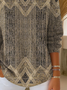 Damen Abstrakt Print Frühling/Herbst Lässig Langarm Rundhals Pullover
