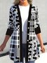 Damen Geometrisch Frühling/Herbst Aufdecken Lässig Print Leicht Strickjacke
