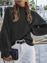 Damen Unifarben Nahtverarbeitung Winter Straße Langarm Mock Neck Pullover