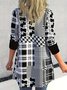 Damen Geometrisch Frühling/Herbst Aufdecken Lässig Print Leicht Strickjacke