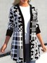 Damen Geometrisch Frühling/Herbst Aufdecken Lässig Print Leicht Strickjacke
