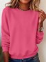 Damen Unifarben Rundhals Lässig Frühling/Herbst Langarm Sweatshirt