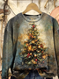 Damen Weihnachten Rundhals Print Lässig Frühling/Herbst Langarm Sweatshirt