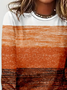 Damen Abstrakt Langarm T-Shirts T-Shirt Rundhals Print Lässig Frühling/Herbst T-Shirt mit Grafik Oberteile