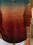 Damen Abstrakt Print Frühling/Herbst Lässig Langarm Schalkragen Pullover