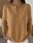 Damen Unifarben Print Frühling/Herbst Lässig Langarm Rundhals Pullover