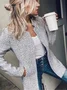 Damen Frühling/Herbst Oberbekleidung Lässig Nahtverarbeitung Unifarben Langarm Reverskragen Jacke