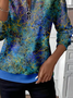 Damen Abstrakt Rundhals Print Lässig Frühling/Herbst Langarm Sweatshirt