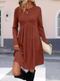Damen Unifarben Langarm Frühling/Herbst Nahtverarbeitung Kleid Rundhals Täglich Lässig Mini Tanktop A-Linien-Kleid