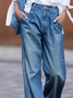 Damen Unifarben Lang Elastische Taille Hose Lässig Frühling/Herbst Hose