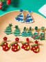 Weihnachten Ohrringe Fashion Acryl Print Weihnachtsbaum Weihnachten Strümpfe Handschuhe Patchwork Ohrringe Weihnachten Urlaub Party Ohrringe