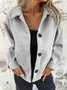 Damen Frühling/Herbst Oberbekleidung Retro Nahtverarbeitung Unifarben Langarm Schalkragen Jacke