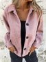 Damen Frühling/Herbst Oberbekleidung Retro Nahtverarbeitung Unifarben Langarm Schalkragen Jacke